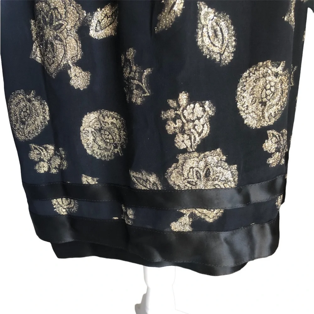 Michael Novarese Couture Black & Gold Floral Dress (RARE & Vintage) - Picture 9 of 12